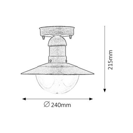 Rabalux - Plafón exterior 1xE27/60W IP44