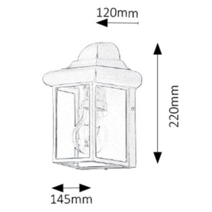 Rabalux - Aplique exterior 1xE27/60W/230V IP43