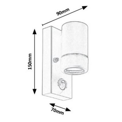 Rabalux - Aplique de exterior con sensor 1xGU10/10W/230V IP44 blanco