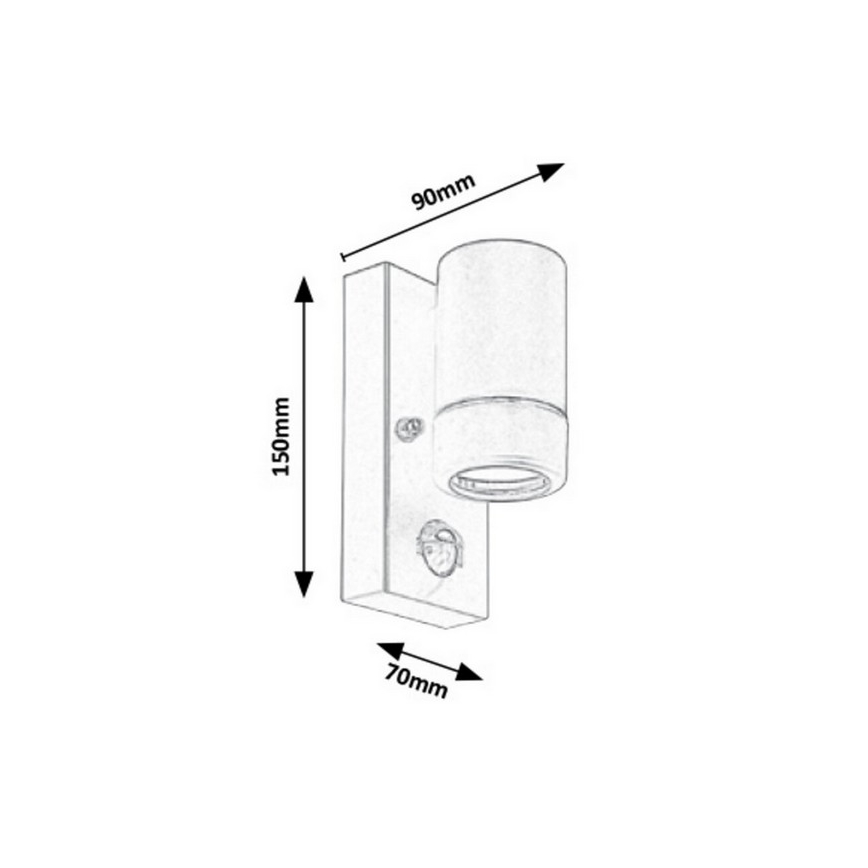 Rabalux - Aplique de exterior con sensor 1xGU10/10W/230V IP44 blanco
