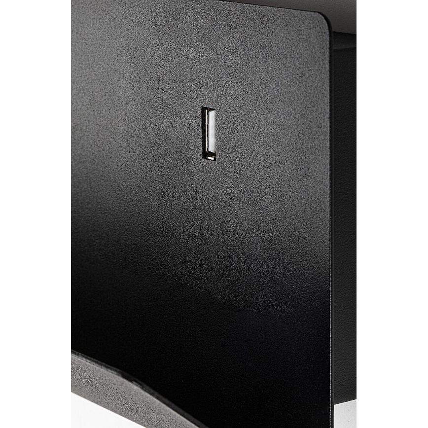 Rabalux - Aplique con estante y puerto USB 1xGU10/25W/230V negro