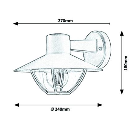 Rabalux - Aplique de exterior 1xE27/10W/230V IP44