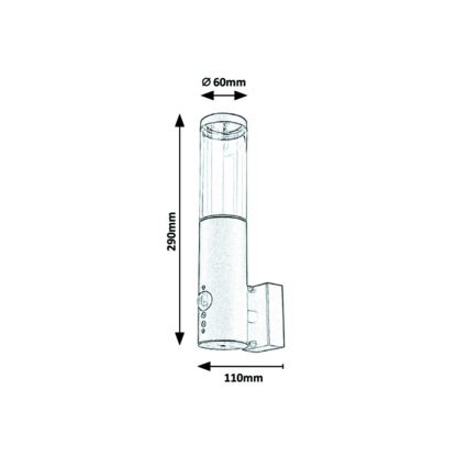 Rabalux - Aplique de exterior con sensor 1xGU10/7W/230V IP44