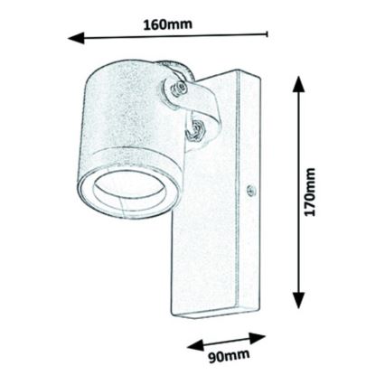 Rabalux - Foco de pared exterior 1xGU10/35W/230V IP44