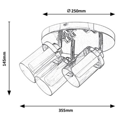 Rabalux - Foco de techo para baño 3xG9/28W/230V IP44