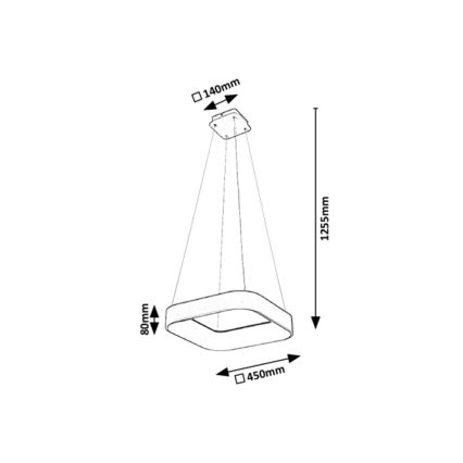 Rabalux - Lámpara colgante LED regulable LED/28W/230V cuadrado 3000-6000K + CR