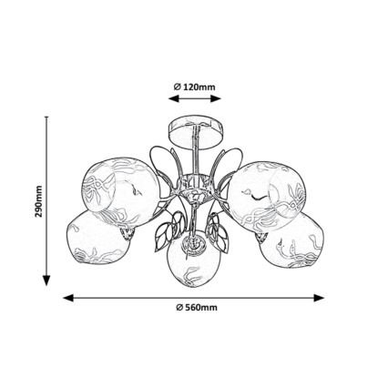 Rabalux - Lámpara de araña 5xE27/40W/230V