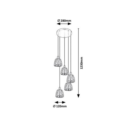 Rabalux - Lámpara de araña con cable 5xE14/40W/230V