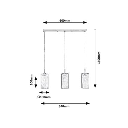 Rabalux - Lámpara de araña de cable 3xE14/25W/230V