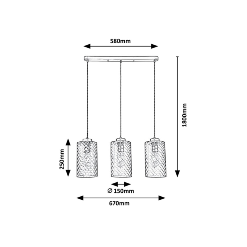 Rabalux - Lámpara de araña de cable 3xE27/40W/230V