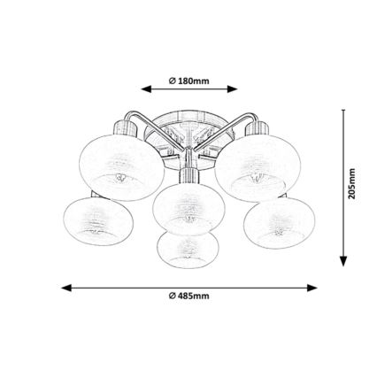 Rabalux - Lámpara de araña de luces de superficie 6xE14/40W/230V