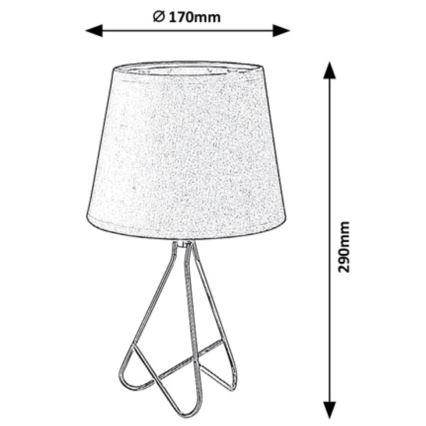 Rabalux - Lámpara de mesa 1xE14/40W/230V gris/cromo brillante