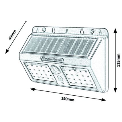 Rabalux - Luminaria de pared LED Solar con sensor IP44