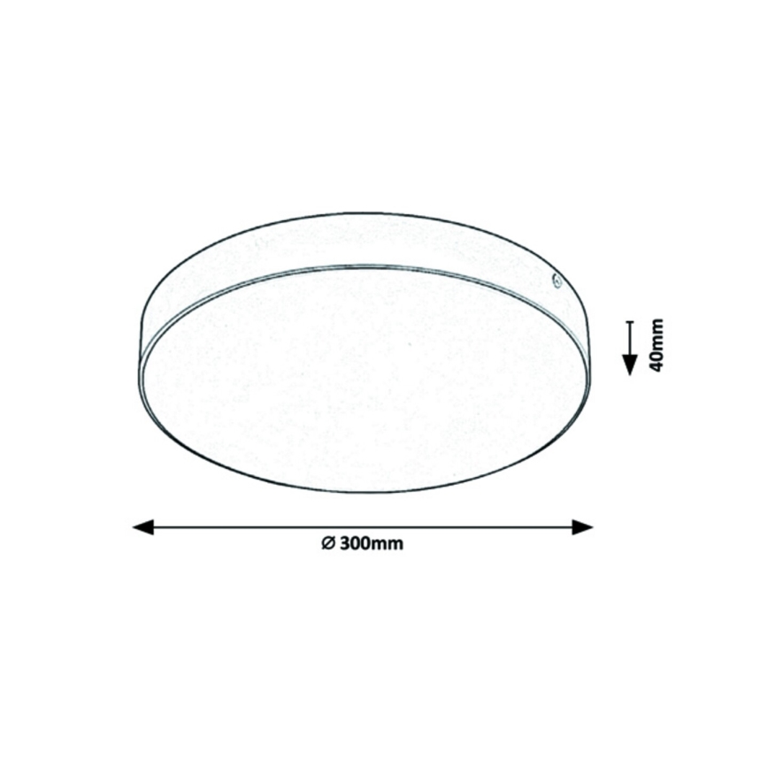 Rabalux - Plafón LED de baño LED/24W/230V 2800K/4000K/6000K IP44 negro