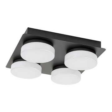 Rabalux - Plafón LED para baño 4xLED/5,2W/230V IP44 negro