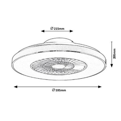 Rabalux - Plafón LED regulable con ventilador LED/40W/230V 3000-6500K + control remoto