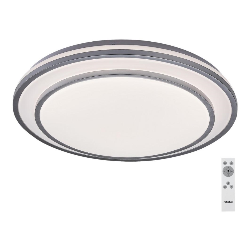 Rabalux - Plafón LED regulable LED/40W/230V 3000-6500K plateado + mando a distancia