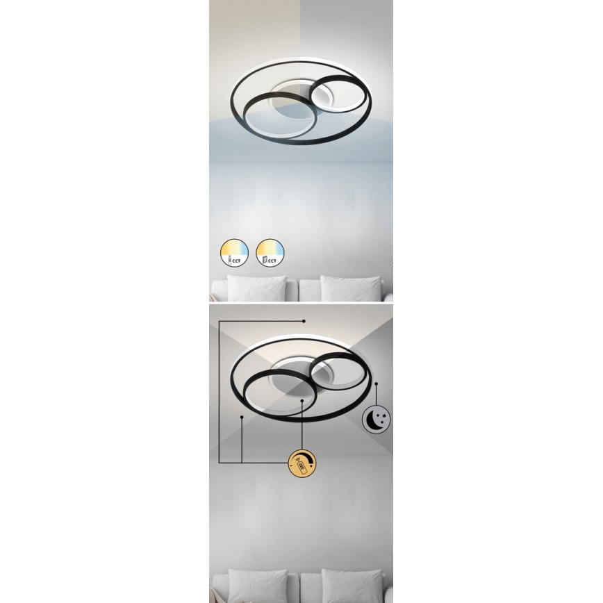 Rabalux - Plafón LED regulable LED/50W/230V 3000-6000K + control remoto
