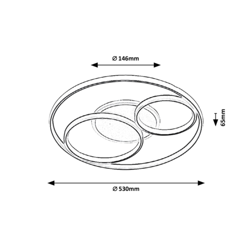 Rabalux - Plafón LED regulable LED/50W/230V 3000-6000K + control remoto
