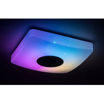 Rabalux - Plafón LED RGB Regulable con altavoz LED/18W/230V + CR 3000-6000K Bluetooth