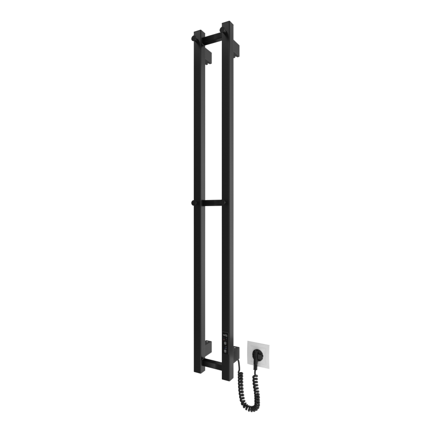 Radiador de baño HF SLIM 80W/230V 117x14 cm negro angular