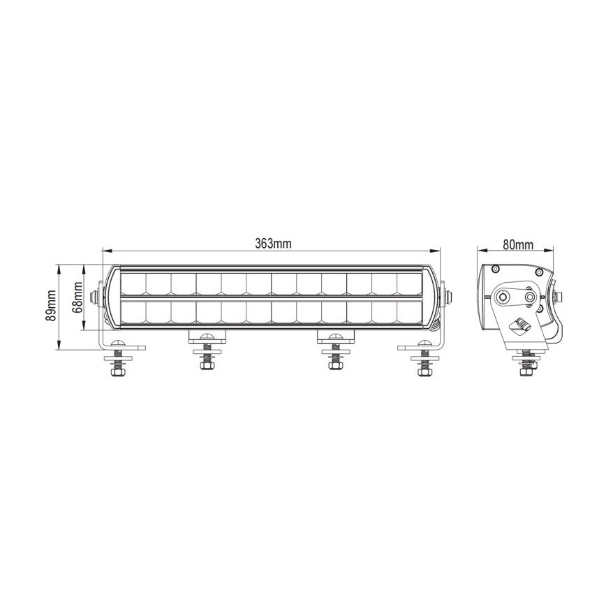 Rampa de luces LED para coche BLACK OFF ROAD LED/120W/9-36V IP69 6000K