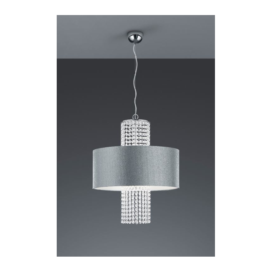 Reality - Lámpara colgante KING 3xE14/28W/230V plata