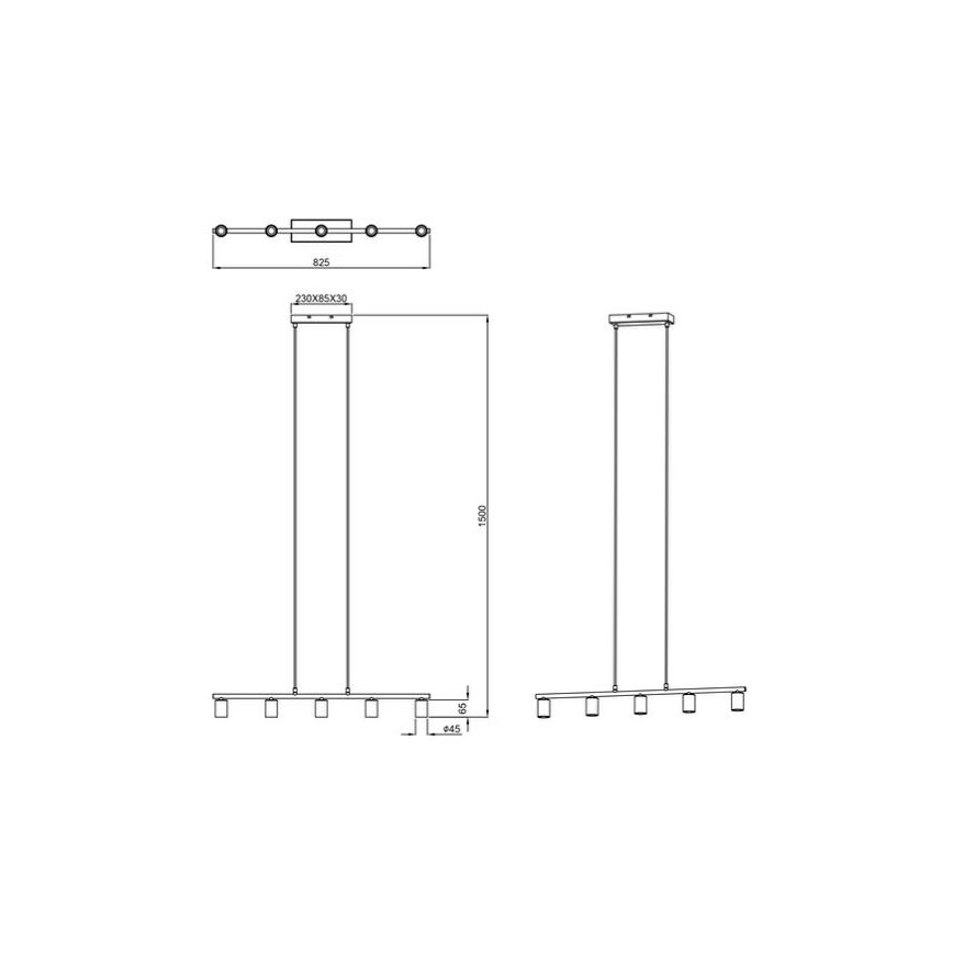Reality - Lámpara colgante VANNES 5xE27/40W/230V