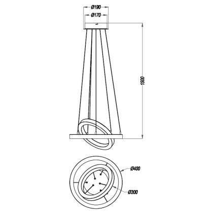 Reality - Lámpara de araña LED regulable CHALET LED/32W/230V