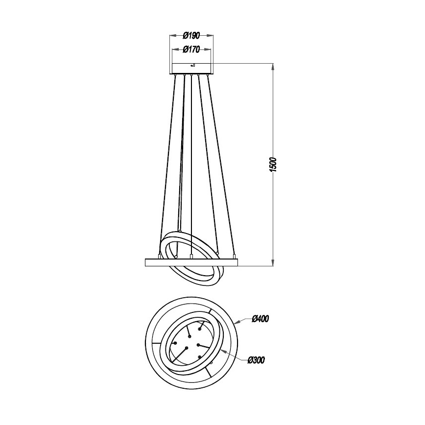 Reality - Lámpara de araña LED regulable CHALET LED/32W/230V