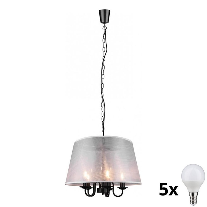 Reality - LED Lámpara colgante con cadena CIMA 5xE14/40W/230V gris