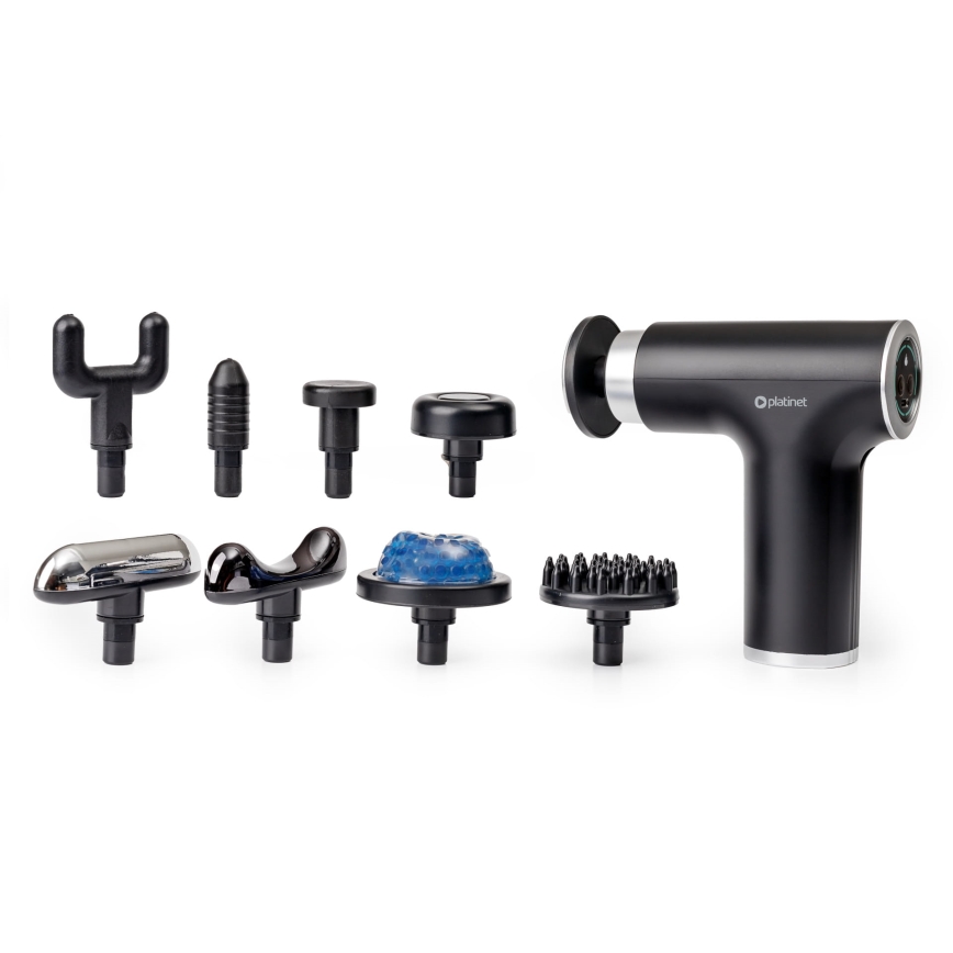 Recargable massage gun con 9 heads 25W/5V 1200 mAh