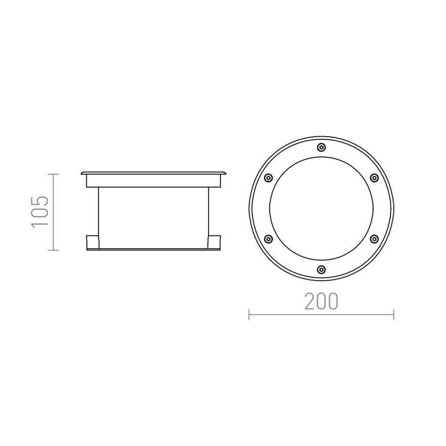 RED - Design Rendl - R10532 - Lámpara empotrable LED exterior TERRA LED/20W/230V IP67