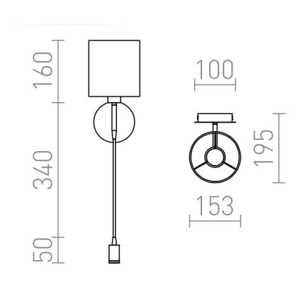 RED - Design Rendl - R10580 - Aplique LED VERSA 1xE27/42W/230V + LED/3W