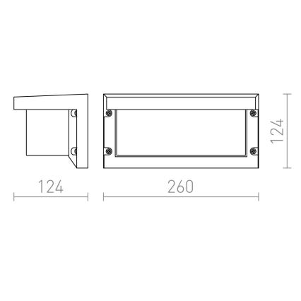 RED - Design Rendl - R12561 - Aplique de exterior HIDE 1xE27/18W/230V IP54