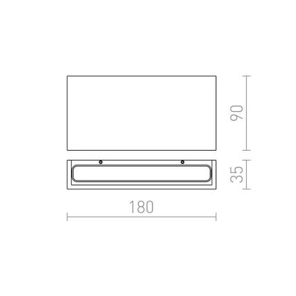 RED - Design Rendl - R12573 - Aplique LED para exterior TORINO 2xLED/5W/230V IP54