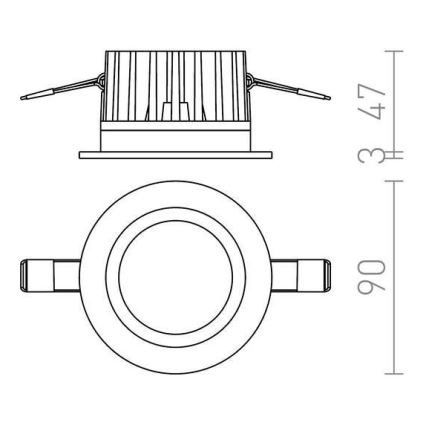 RED - Design Rendl - R12716 - Lámpara empotrada LED para baños TOLEDO 8W/230V IP44