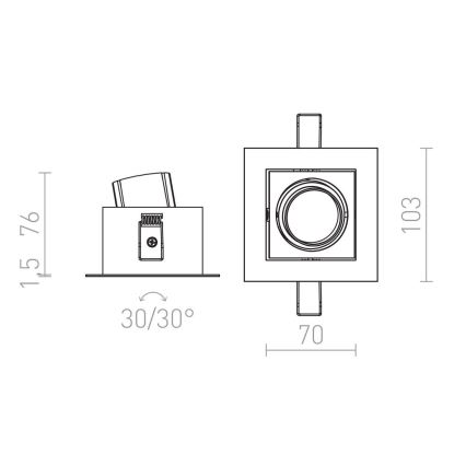 RED - Design Rendl - R12856 - Foco empotrable LED regulable BONDY LED/7W/230V