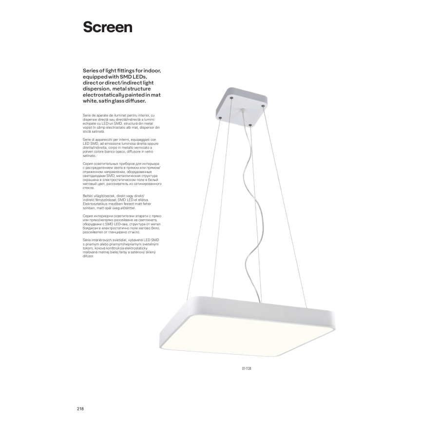 Redo 01-1124 - Lámpara LED colgante SCREEN LED/48W/230V 3000K