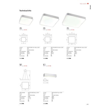 Redo 01-1124 - Lámpara LED colgante SCREEN LED/48W/230V 3000K