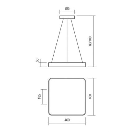 Redo 01-1124 - Lámpara LED colgante SCREEN LED/48W/230V 3000K