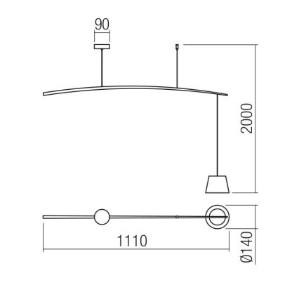 Redo 01-1497 - Lámpara LED colgante LOLLI LED/6W/230V blanco