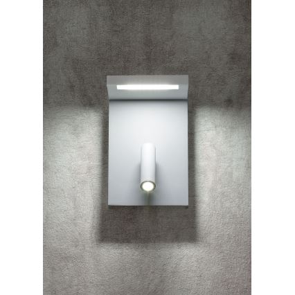 Redo 01-1499 - Foco LED de pared AGOS LED/6W/230V + LED/3,2W USB blanco