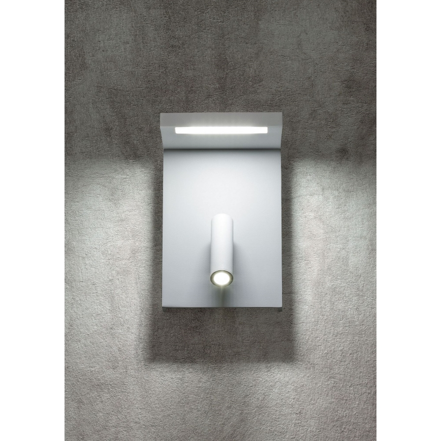 Redo 01-1499 - Foco LED de pared AGOS LED/6W/230V + LED/3,2W USB blanco