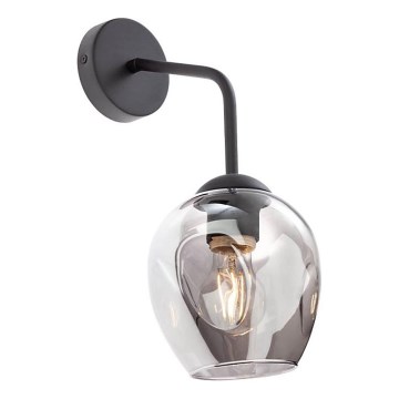 Redo 01-2618 - Aplique PIERCE 1xE27/42W/230V negro/ahumado