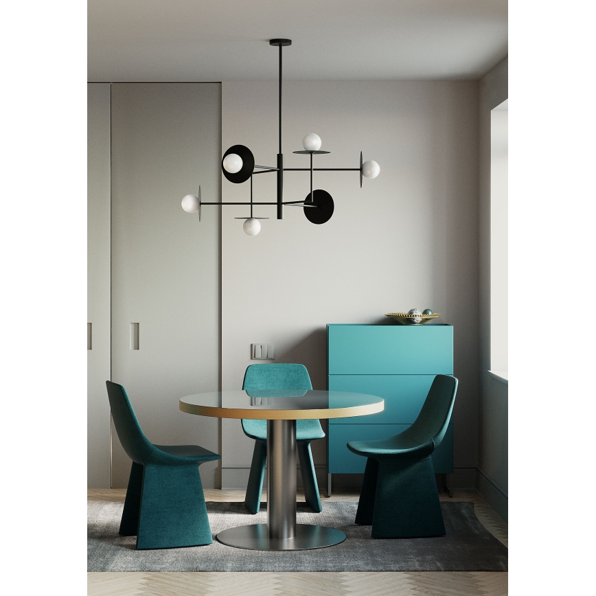 Redo 01-2734 - Lámpara colgante PLATO 6xG9/10W/230V negro