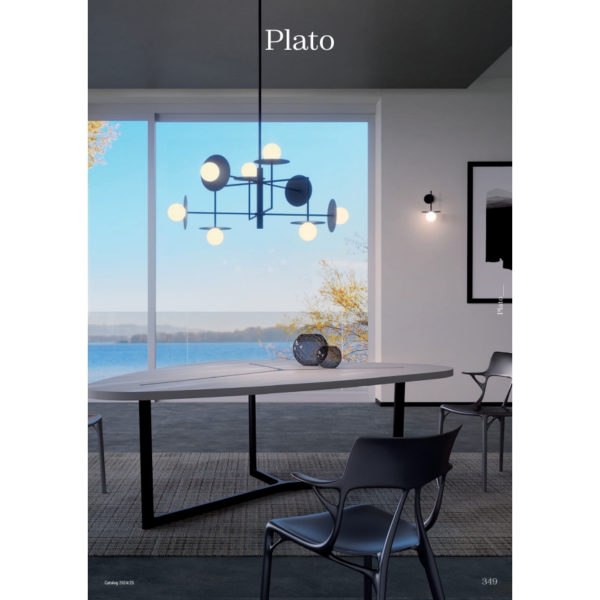 Redo 01-2734 - Lámpara colgante PLATO 6xG9/10W/230V negro