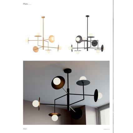 Redo 01-2734 - Lámpara colgante PLATO 6xG9/10W/230V negro