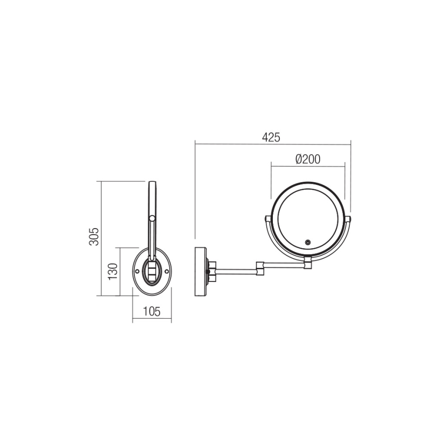Redo 01-3087 - Espejo de maquillaje LED regulable SELFIE LED/7W/230V 3000/4000/6000K blanco