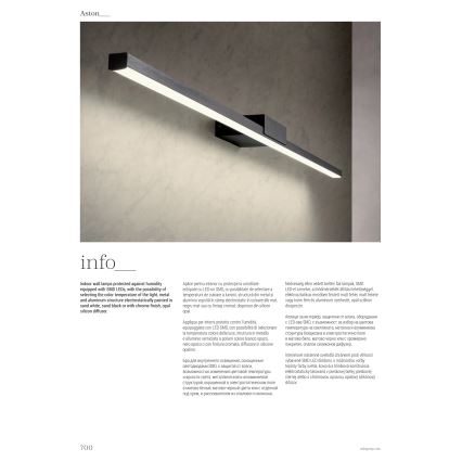 Redo 01-3268 - Iluminación LED para espejos de baño ASTON LED/12W/230V 60 cm CRI 90 IP44 blanco